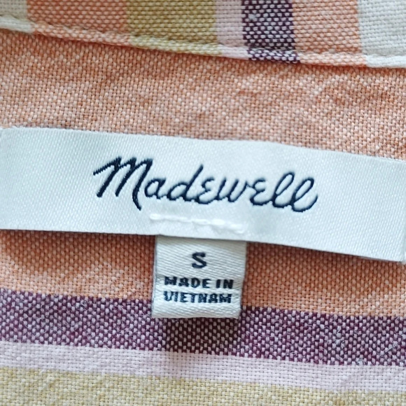 Madewell Courier Button-Back Shirt in Rainbow Stripe - Picture 5 of 6